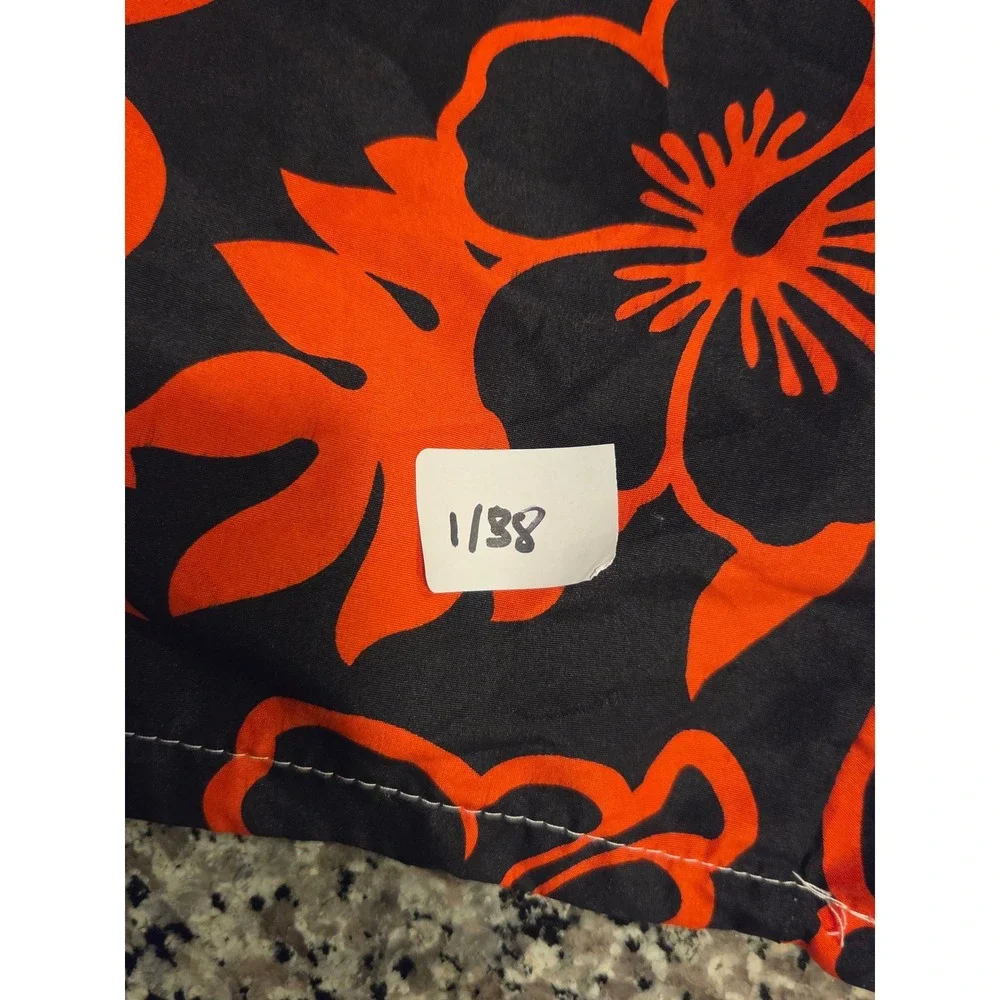 Banana Split USA Mens XL Swim Trunks Red Black Hibiscus Floral Mesh Board Shorts